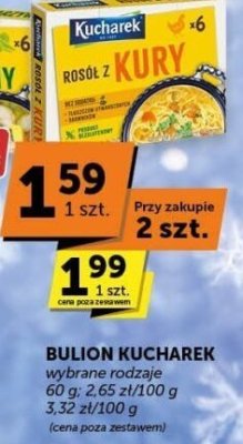 Bulion Kucharek warzywny, rosół z kury promocja w Groszek