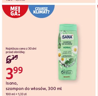 Szampon do włosów 7 ziół Isana promocja w Rossmann