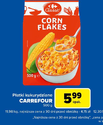 Płatki kukurydziane Carrefour promocja w Carrefour Express