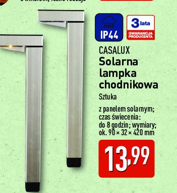 Lampka solarna chodnikowa Casalux promocja w Aldi