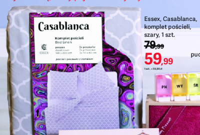 Komplet po艣cieli 160 x 200 cm + 2 x 70 x 80 cm casablanca Essex promocja