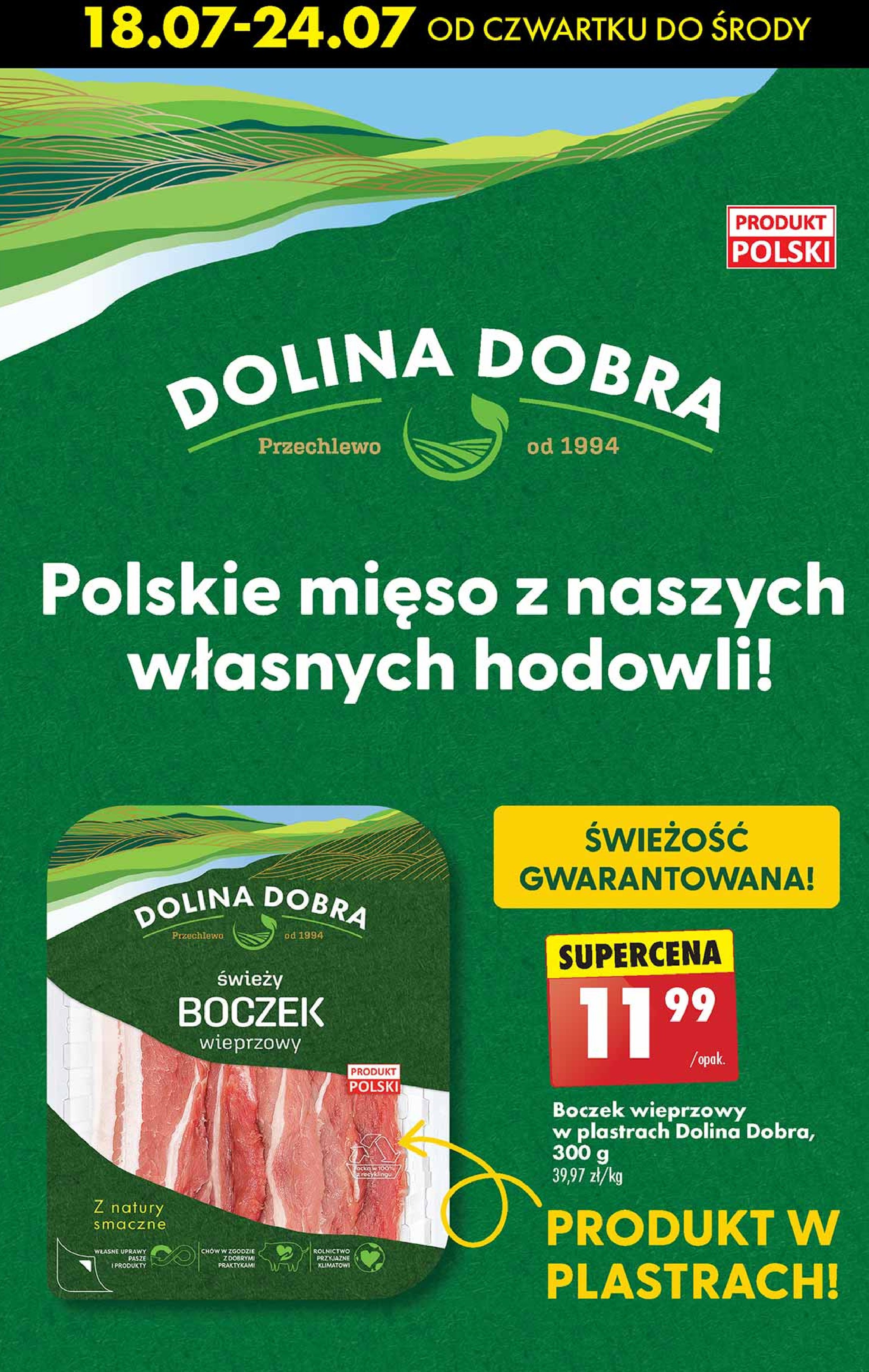 Boczek wieprzowy plastry Dolina dobra promocja