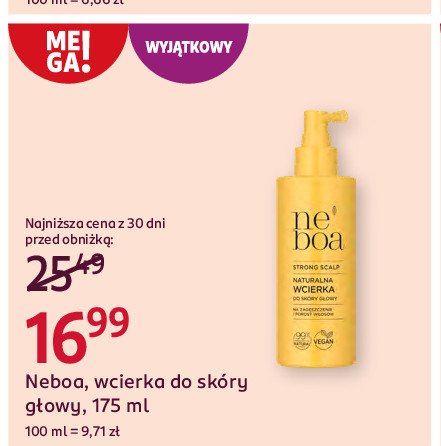 Wcierka do skóry głowy strong scalp Neboa promocja w Rossmann