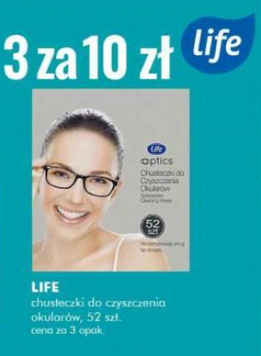 Chusteczki do czyszczenia okularów Life (super-pharm) promocja