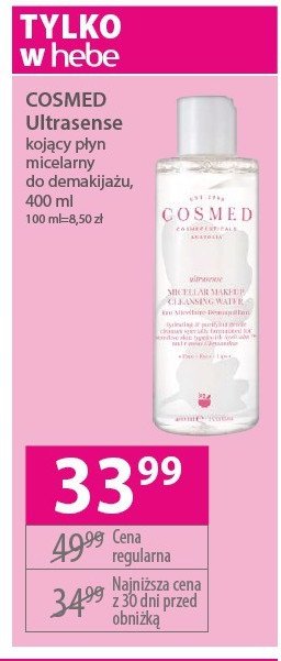 Płyn micelarny kojący Cosmed promocja