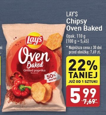 Chipsy grillowana papryka Lay's oven baked (prosto z pieca) Frito lay lay's promocja w Aldi