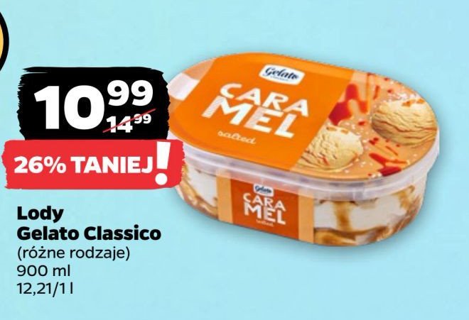 Lody vanilla & caramel Gelato classico promocja