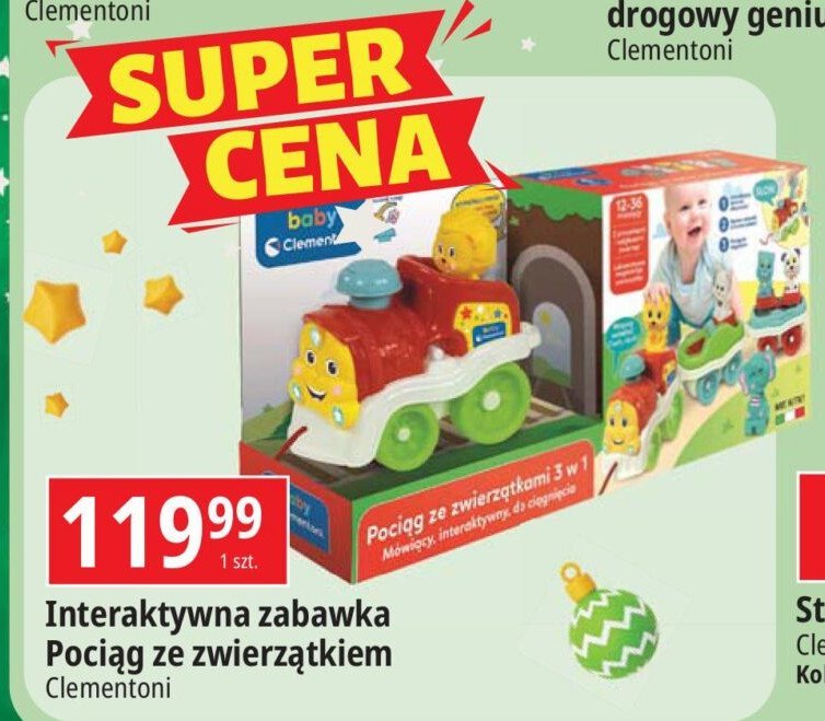 Pociąg ze zwierzątkami Clementoni promocja