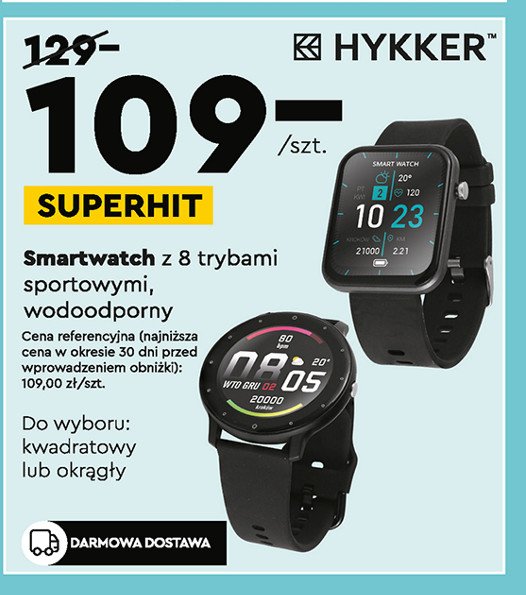 Smartwatch okrągły Hykker promocja