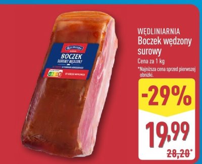 Boczek wędzony surowy  promocja w Aldi
