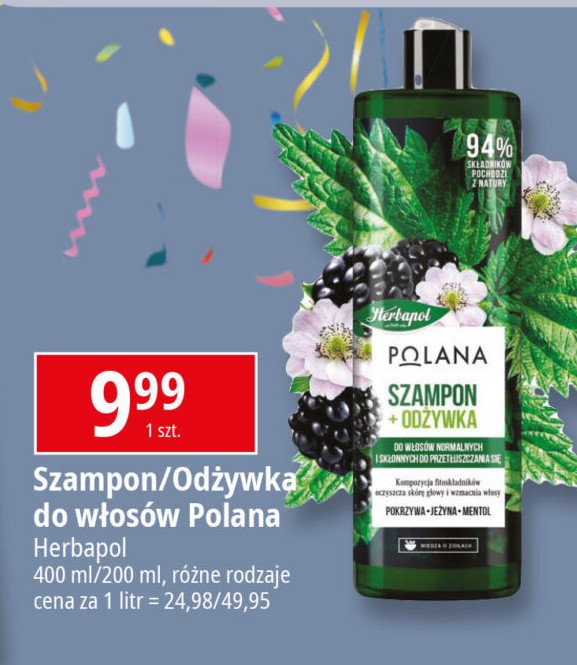 Odżywka do włosów regenerująca rumianek & peonia Herbapol polana promocja
