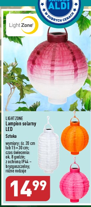 Lampion solarny 20 cm LIGHTZONE promocja