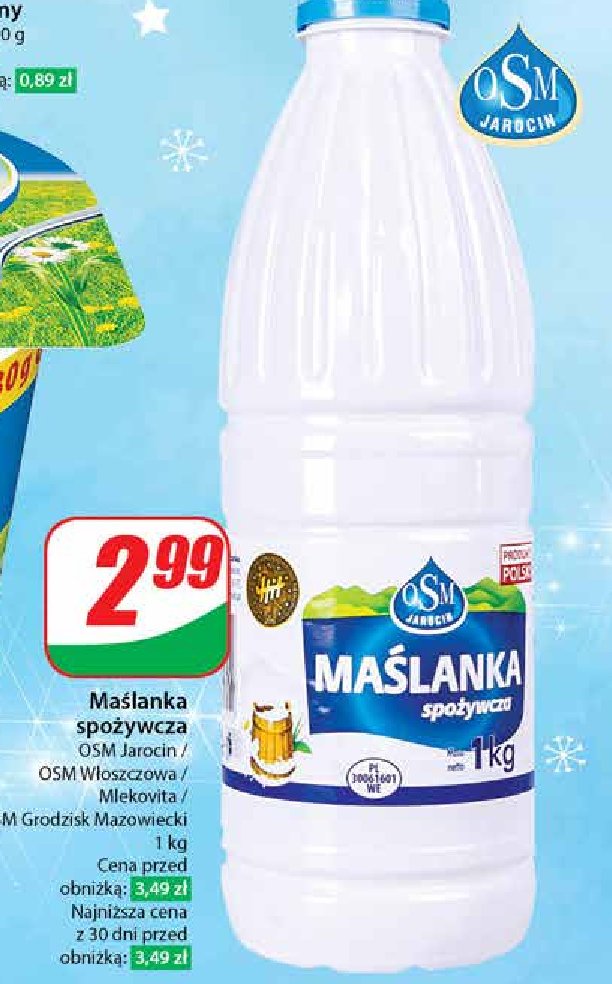 Maślanka naturalna polska Mlekovita promocja w Dino