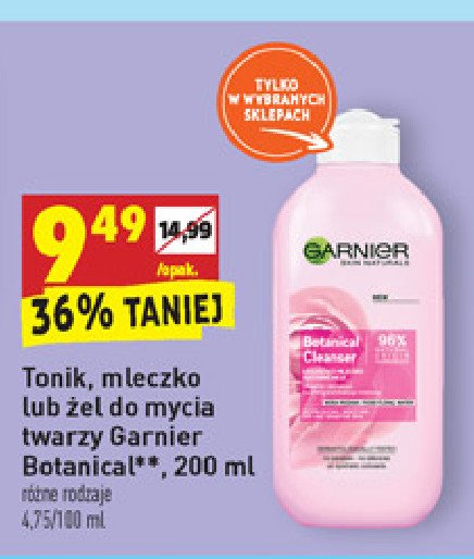 Tonik do twarzy woda różana Garnier botanical cleanser promocja