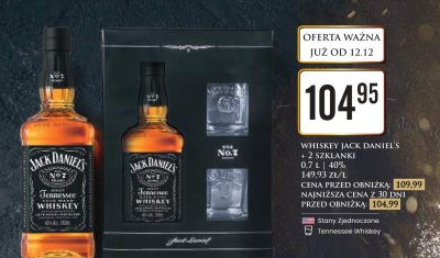 Whiskey Jack Daniel's + 2 szklanki promocja w Dino