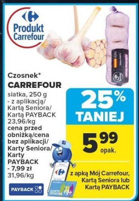 Czosnek CARREFOUR siatka 250 g promocja w Carrefour