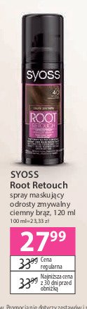 Spray maskujący odrosty - ciemny brąz Syoss root retoucher promocja