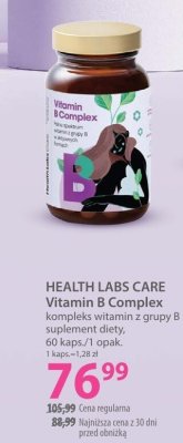 Suplement diety HEALTH LABS CARE Vitamin B Complex witamin z grupy B promocja w Hebe
