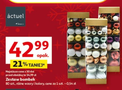 Zestaw bombek 80 szt., różne wzory i kolory promocja w Auchan