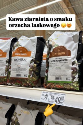 Kawa ziarnista o smaku orzecha laskowego promocja w Auchan