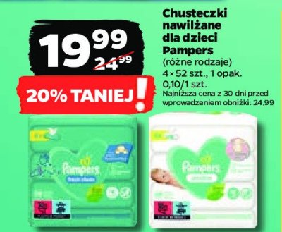 Chusteczki nawilżane Pampers promocja