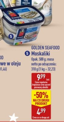 Moskaliki GOLDEN SEAFOOD promocja w Aldi