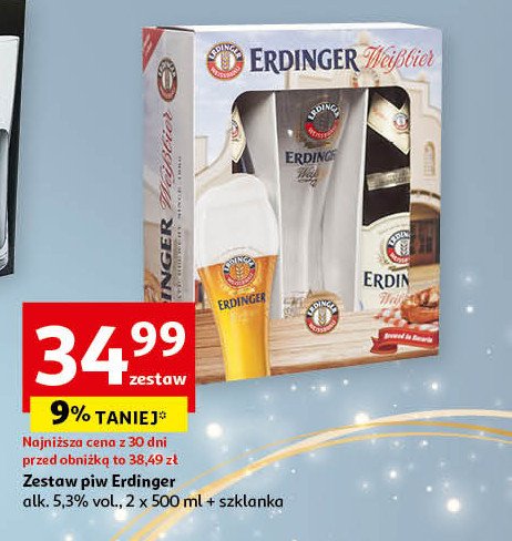 Piwo + szklanka Erdinger weissbier promocja w Auchan