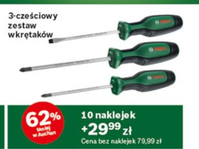 3-częściowy zestaw wkrętaków Bosch promocja w Auchan