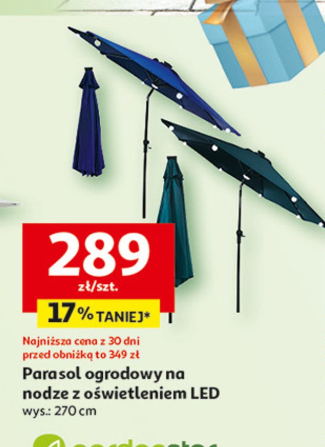 Parasol aluminiowy z oświetleniem led śr. 270 cm promocja w Auchan