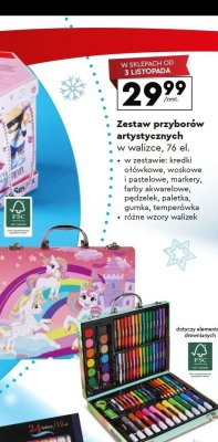 Zestaw przyborów artystycznych w walizce, 76 el. promocja w Biedronka