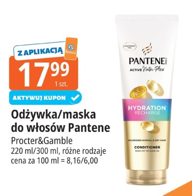 Odżywka/maska do włosów Pantene Hydration Recharge promocja w Leclerc