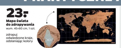 Mapa zdrapka 艣wiat 45 x 80 cm promocja