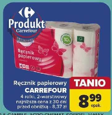 R臋cznik papierowy z nadrukiem Carrefour promocja