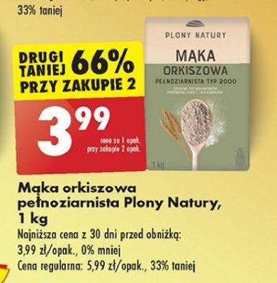 Mąka orkiszowa pełnoziarnista tym 2000 Plony natury promocja