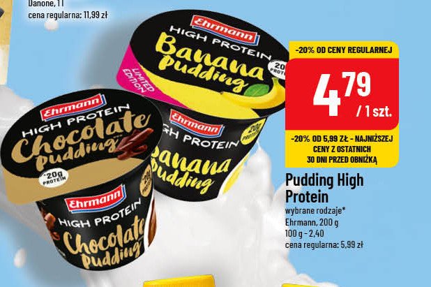 Deser wysokobiałkowy banana pudding Ehrmann high protein promocja