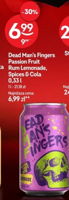 Napój Dead Man's Fingers Passion Fruit Rum Lemonade, Spices & Cola 0,33l promocja w Żabka