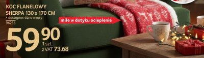 Koc flanelowy Sherpa 130 x 170 cm różne wzory promocja w Selgros