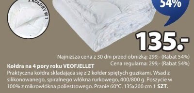 Kołdra VEOFJELLET promocja w Jysk