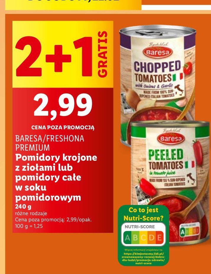 Pomidory całe bio Baresa promocja