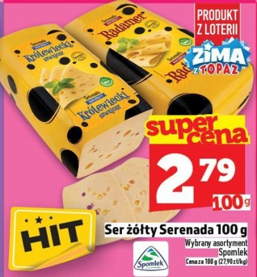 Ser żółty Serenada 100 g promocja w TOPAZ