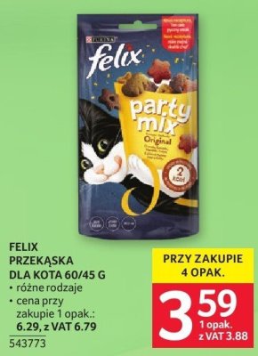 Przekąska dla kota Felix 60/45 g różne rodzaje promocja w Selgros
