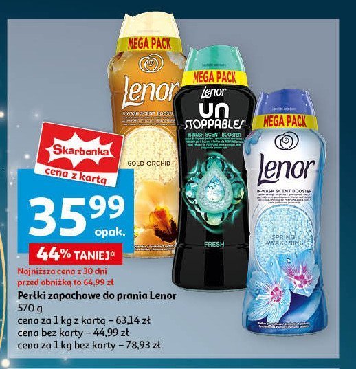 Perełki zapachowe fresh Lenor unstoppables promocja w Auchan