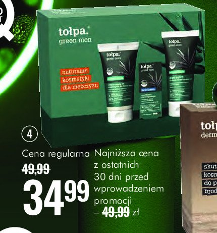 Zestaw w kosmetyczce: żel-peeling 150 ml + krem 50 ml + żel pod prysznic 200 ml TOŁPA GREEN MEN promocja