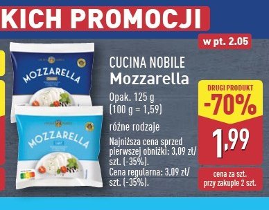 Mozzarella light Cucina nobile promocja