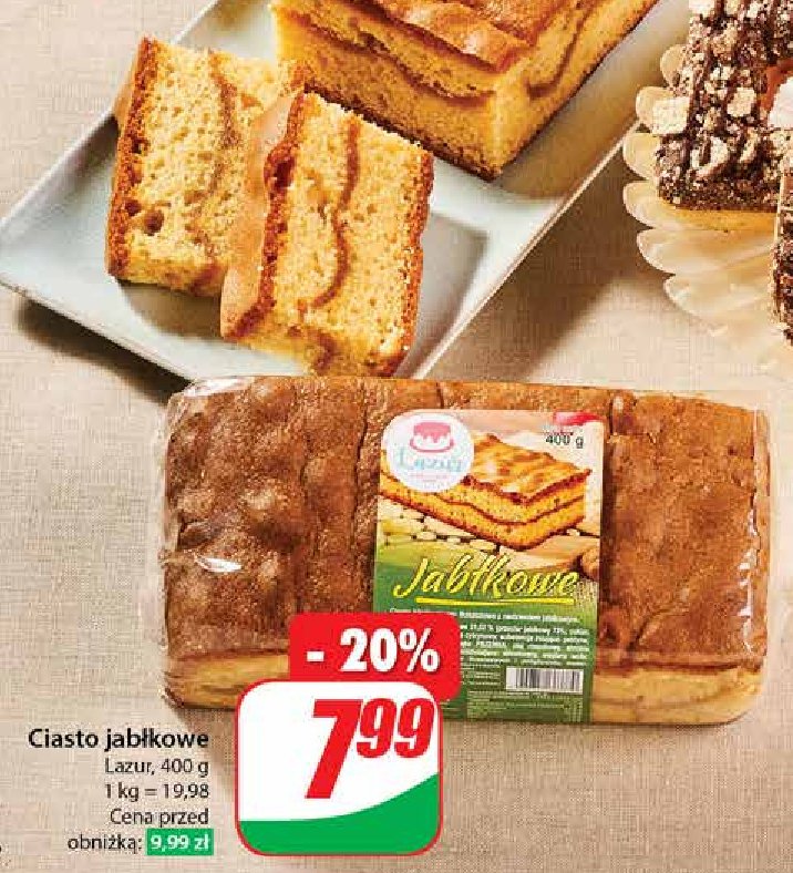 Ciasto jabłkowe CUKIERNIA LAZUR promocja