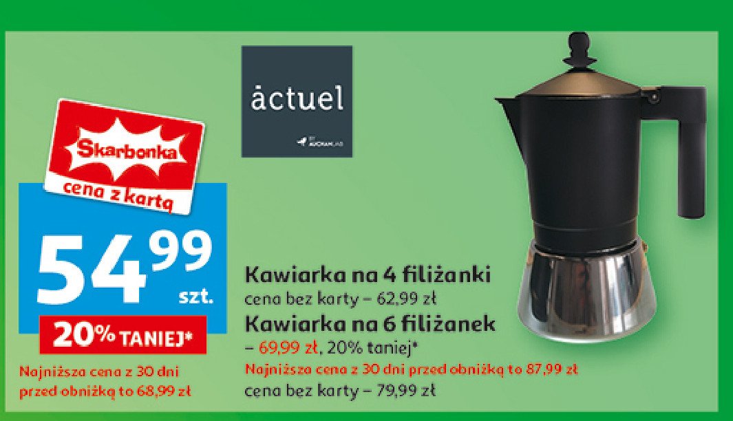 Kawiarka na 6 filiżanek Actuel promocja w Auchan