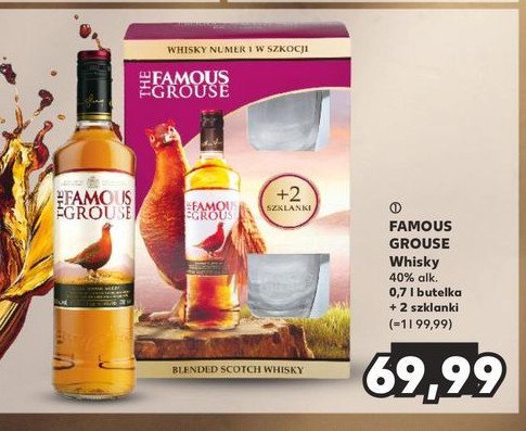 Whisky + 2 szklanki The famous grouse promocja