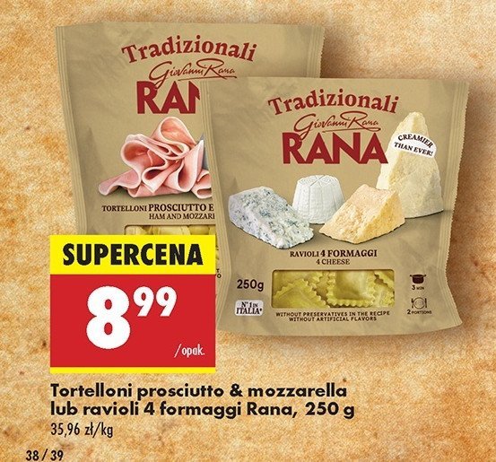 Ravioli 4 fromaggi Giovanni rana promocja w Biedronka