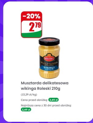 Musztarda delikatesowa wikinga Roleski 210g promocja w Dino