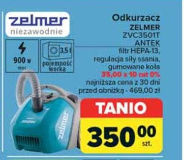 Odkurzacz workowy zvc3501t antek Zelmer promocja